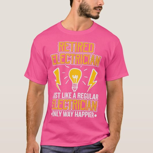 電気工退職した士デザイン Tシャツ (正面)