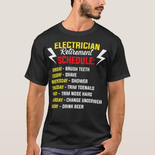 電気工退職した士定年おもしろい退職 Tシャツ (正面)