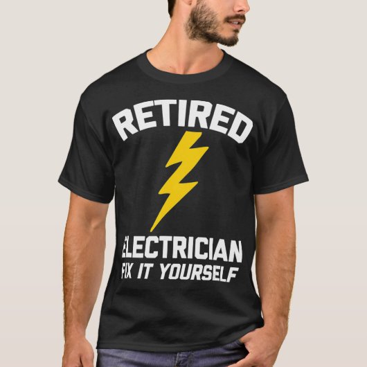 電気工退職した士自身でTシャツを直おもしろいす Tシャツ (正面)