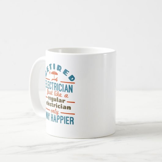 電気工退職した社の退職おもしろい方法の幸せ コーヒーマグカップ (正面左)