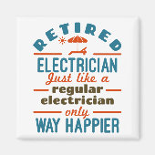 電気工退職した社の退職おもしろい方法の幸せ マグネット (正面)