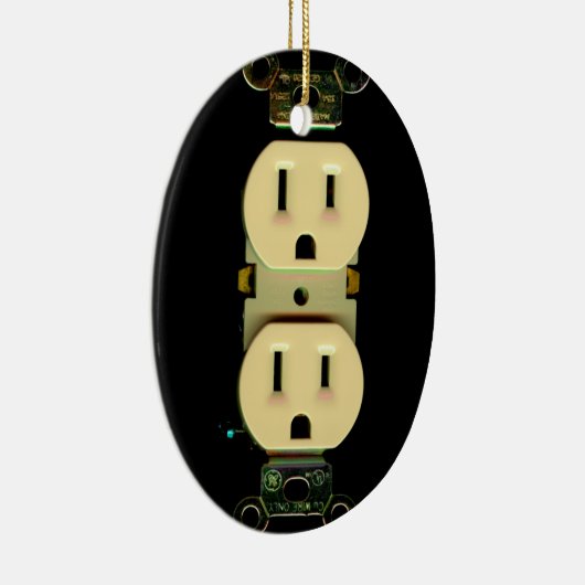 電気建築業者の出口の電気技師ビジネス セラミックオーナメント (右)