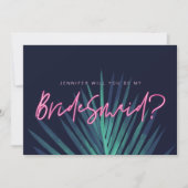 電気愛ネオンピンク私の花嫁のメイド? 招待状 (正面)