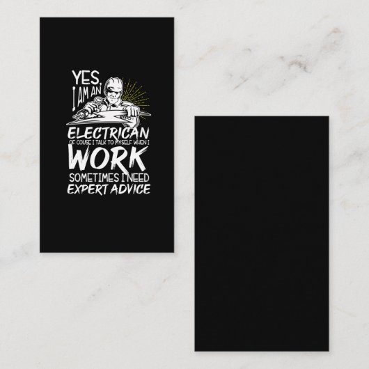 電気技おもしろい術者アドバイス電子技術専門家 名刺 (正面/裏面)