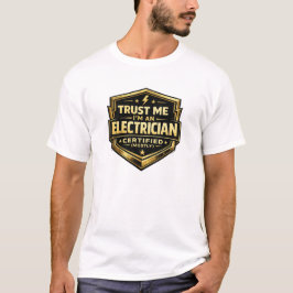 電気技士バッジ認定主に金盾 Tシャツ