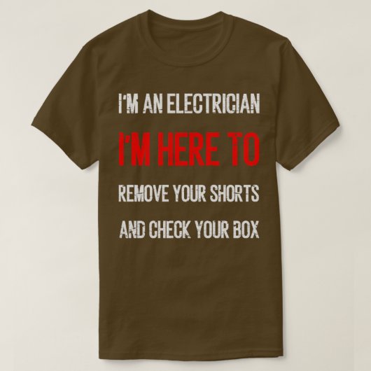 電気技師おもしろい電気工 Tシャツ (デザイン正面)