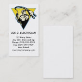 電気技師か投げ縄のプラグを握っている力の架線工夫 名刺 (正面/裏面)