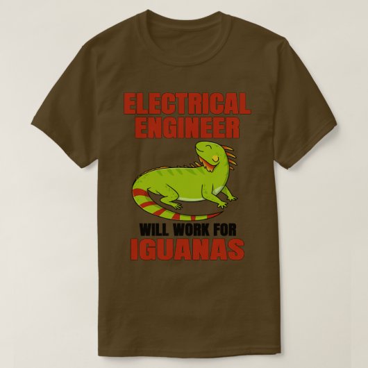 電気技師がイグアナで働く Tシャツ (デザイン正面)