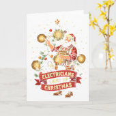 電気技師がクリスマスを明るくする おもしろパパ 父の日 カード (黄色い花)