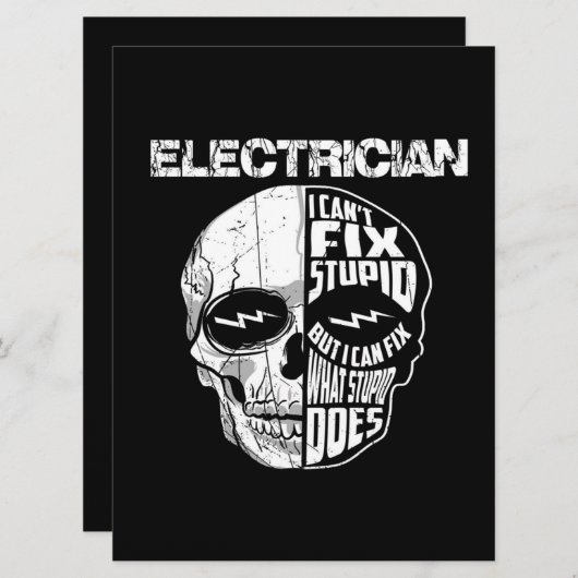 電気技師が愚かなスカルギフトを修正できない メニュー (正面/裏面)