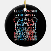 電気技師とビール電気技師リネマン セラミックオーナメント (裏面)