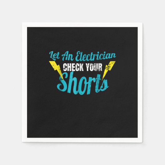 電気技師にあなたのパンツをチェックさせおもしろいる スタンダードカクテルナプキン (正面)