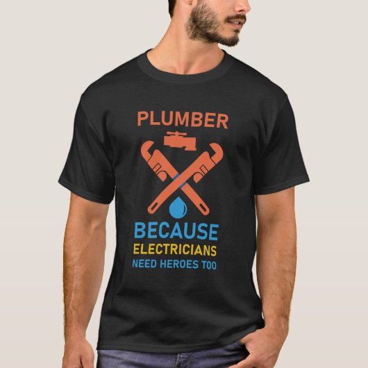 電気技師による配管工 – Plumbing PipeFitter Tシャツ (正面)
