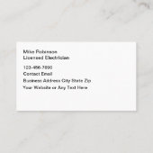 電気技師のエナジースイビスカード 名刺 (裏面)