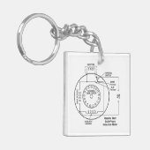 電気技師のキーチェーンとモーターダイアグラム キーホルダー (正面左)