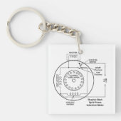 電気技師のキーチェーンとモーターダイアグラム キーホルダー (正面)