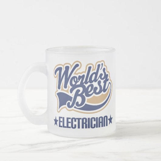 電気技師のギフト フロストグラスマグカップ (左)
