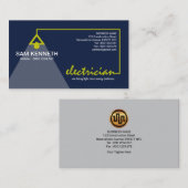 電気技師のシンプルでエレガントな黄色は電球をワイヤーで縛ります 名刺 (正面/裏面)