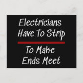 電気技師のジョークおもしろいノベルティユーモア電気 ポストカード (正面)