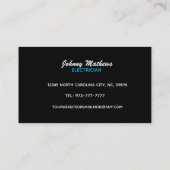 電気技師のスローガン名刺 名刺 (裏面)