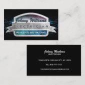 電気技師のスローガン名刺 名刺 (正面/裏面)