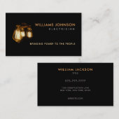 電気技師のスローガン名刺 名刺 (正面/裏面)