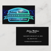 電気技師のスローガン名刺 名刺 (正面/裏面)