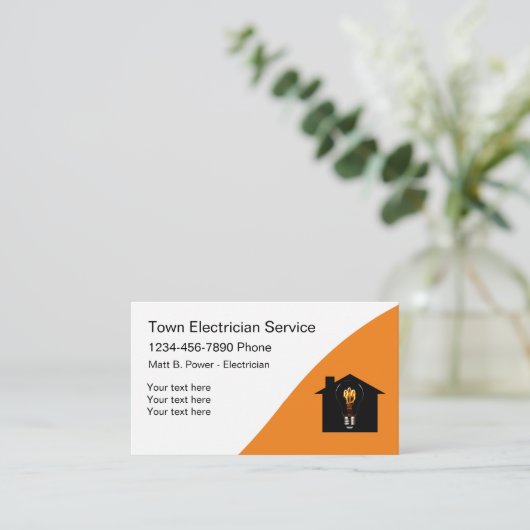 電気技師のプロ設計名刺 名刺 (スタンド正面)