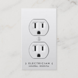電気技師のモダンでシンプルで白い電気出口 予約カード