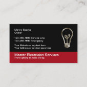 電気技師のユニークなデザイン 名刺 (正面)