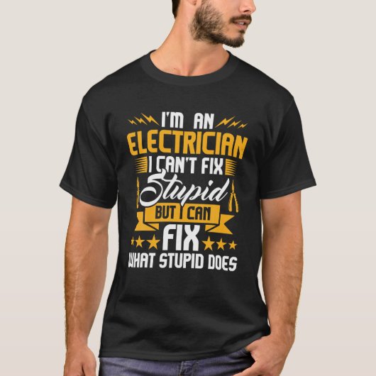 電気技師のラインマン配線無線会社の電気 Tシャツ (正面)