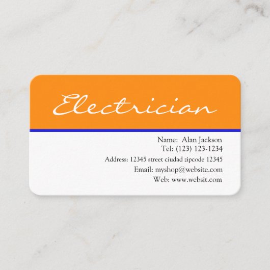 電気技師の名刺を編集可能 名刺 (正面)