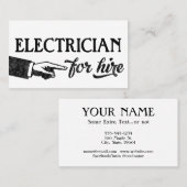 電気技師の名刺 – カッコいいヴィンテージ 名刺 (正面/裏面)