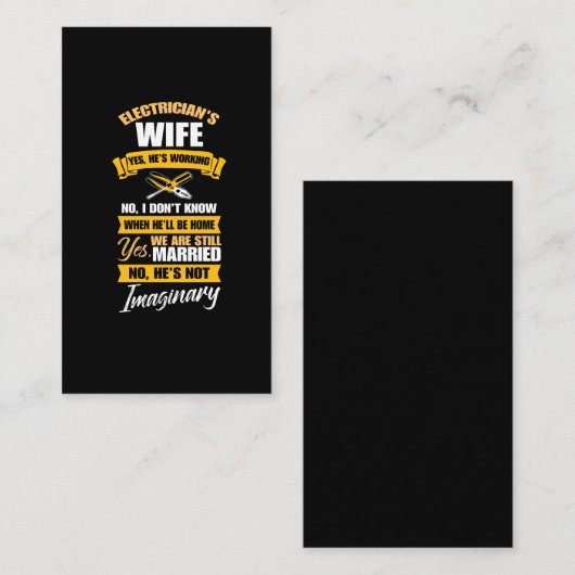 電気技師の妻のおもしろい彼女が想結婚した像する 名刺 (正面/裏面)