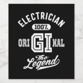 電気技師の役職ギフト ワインラベル (シングルラベル)