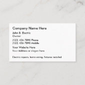 電気技師の愛国心のある名刺 名刺 (裏面)