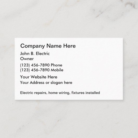 電気技師の愛国心のある名刺 名刺 (裏面)