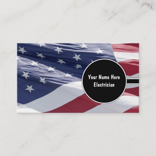 電気技師の愛国心のある名刺 名刺 (正面)