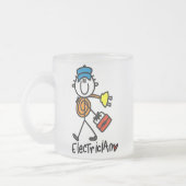 電気技師の棒の姿 フロストグラスマグカップ (左)