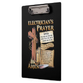 電気技師の祈りの言葉アーメン クリップボード (左)