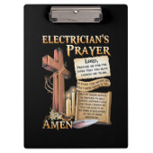 電気技師の祈りの言葉アーメン クリップボード (正面)