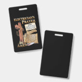電気技師の祈りの言葉アーメン バッジ (正面＆裏面)