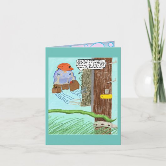 電気技師の苦労 サンキューカード (正面)