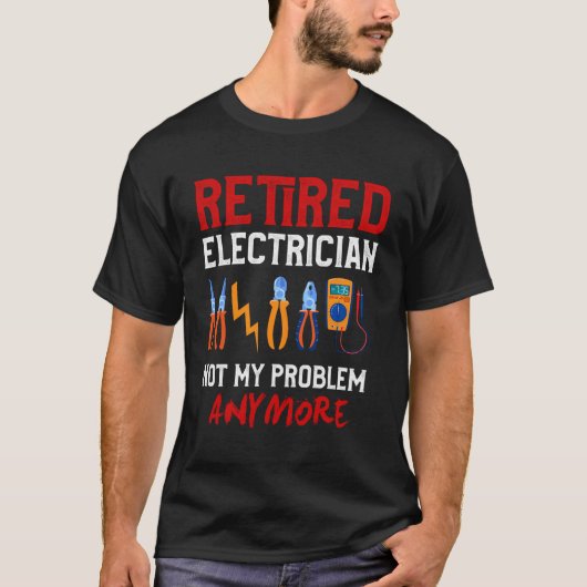 電気技師の退職ギフトシャおもしろいツ退職したEl Tシャツ (正面)