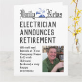 電気技師の退職者カードを個人用に設定 カード (黄色い花)