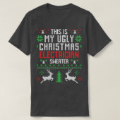 電気技師の醜いクリスマスセーター Tシャツ (デザイン正面)