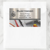 電気技師の金属の手元商人の名刺 長方形シール (バッグ)