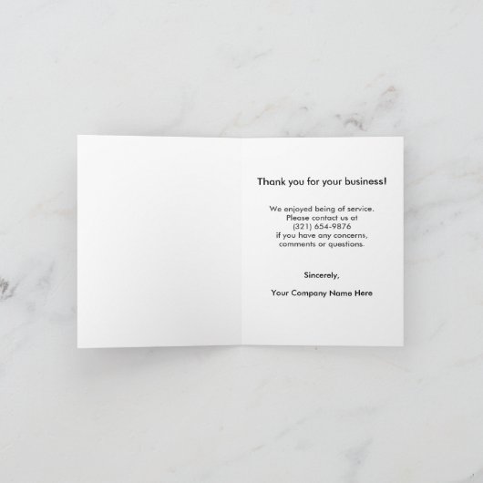 電気技師の電気会社のカスタムは感謝していしています サンキューカード (内部)