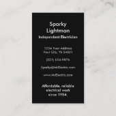 電気技師の電気会社の電気出口 名刺 (裏面)