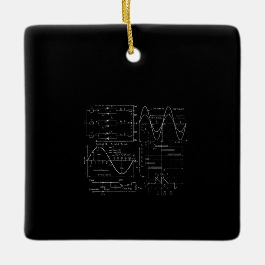 電気技師の電気工ユニーク士贈与 セラミックオーナメント (正面)